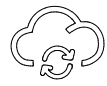A cloud with arrows and a recycle symbol  Description automatically generated